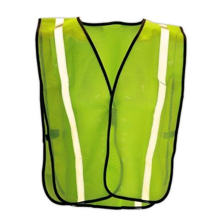 MAGID Polyester Yellow Mesh Safety Vest With Silver Reflective Tape CRV1430